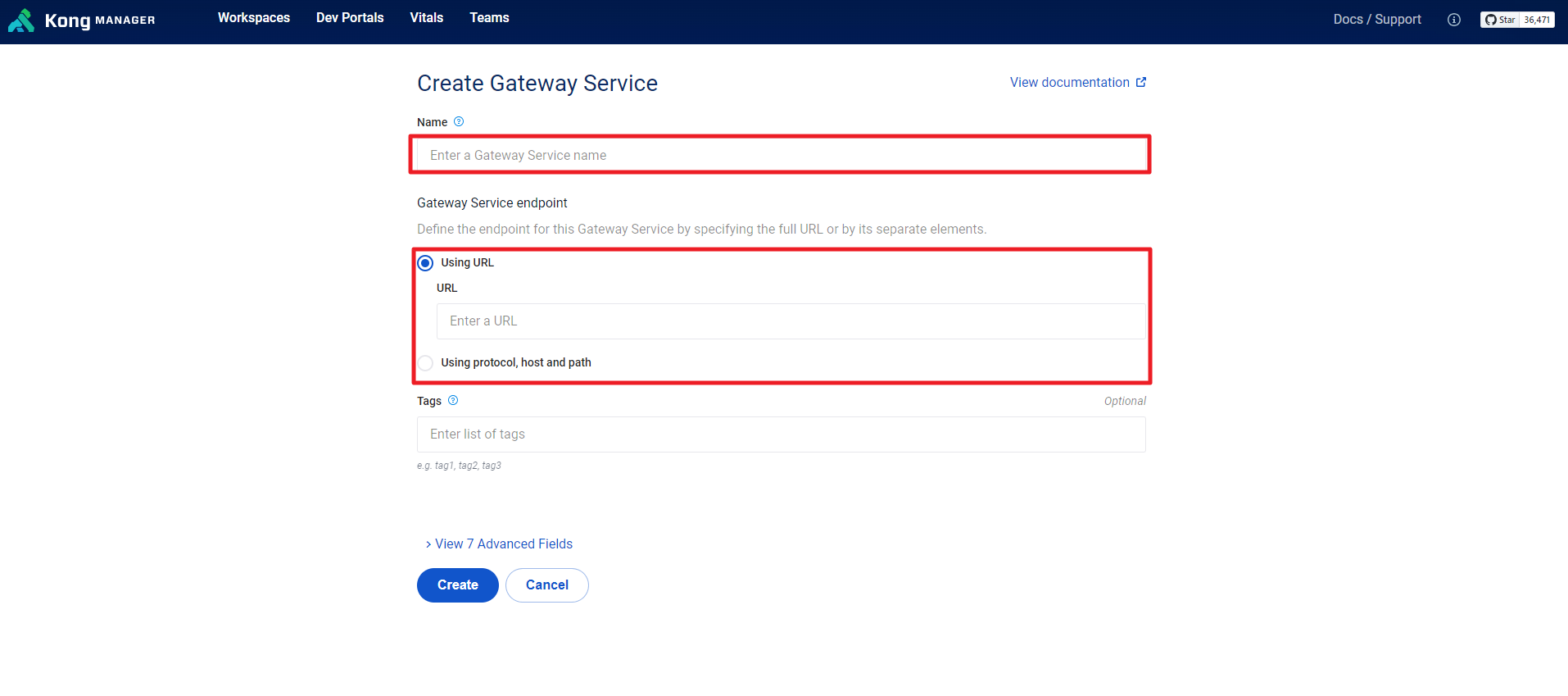 gateway service 생성