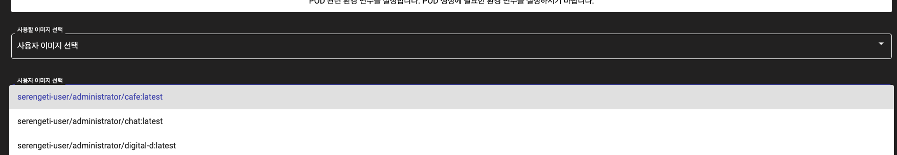 컨테이너에 상세 설정
